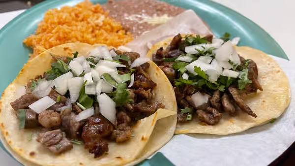 Taco (2 pcs), Rice and Beans