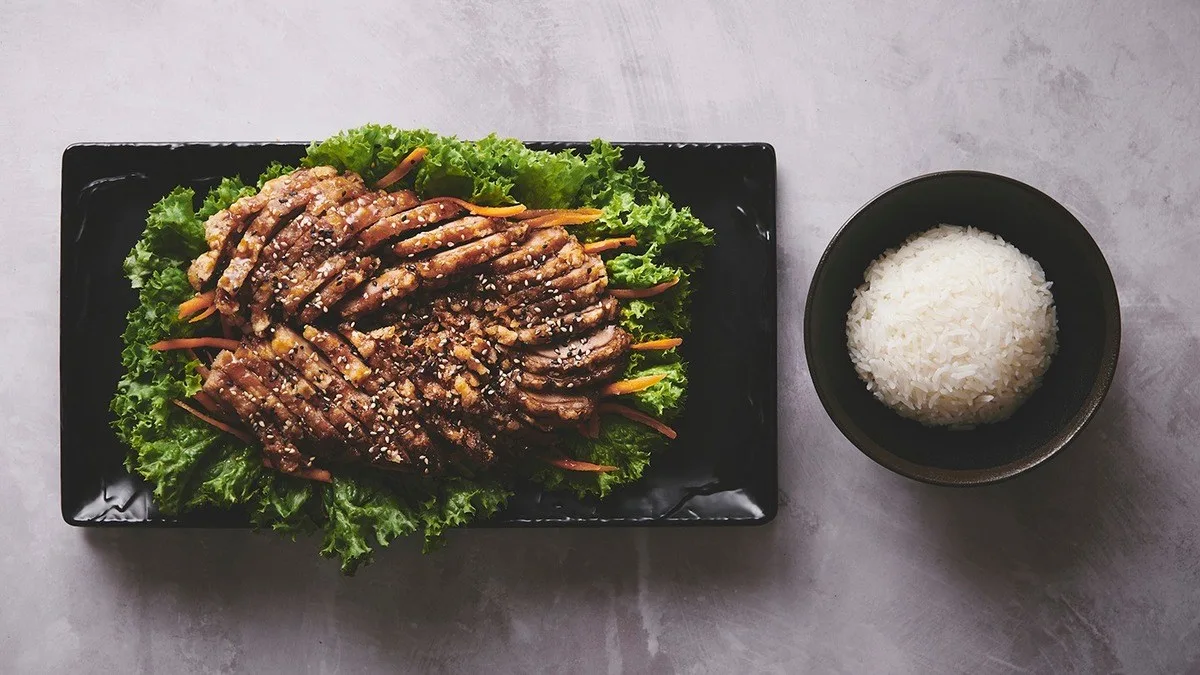 Teriyakiand med ris