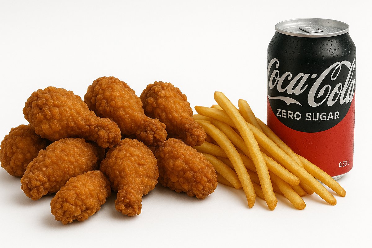 8 X Crispy Chicken Wings + Side + Soft Drink