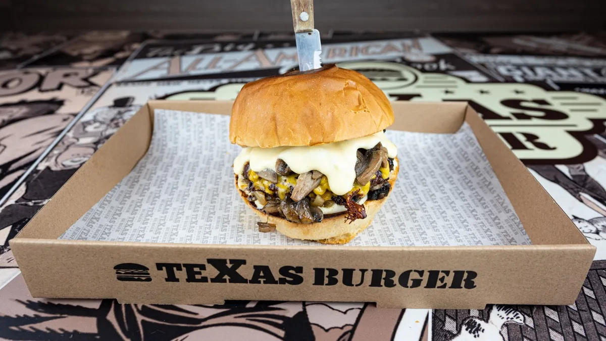 Swiss mushroom burger