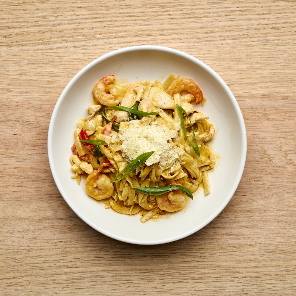 CAJUN CHICKEN + PRAWN FETTUCCINE