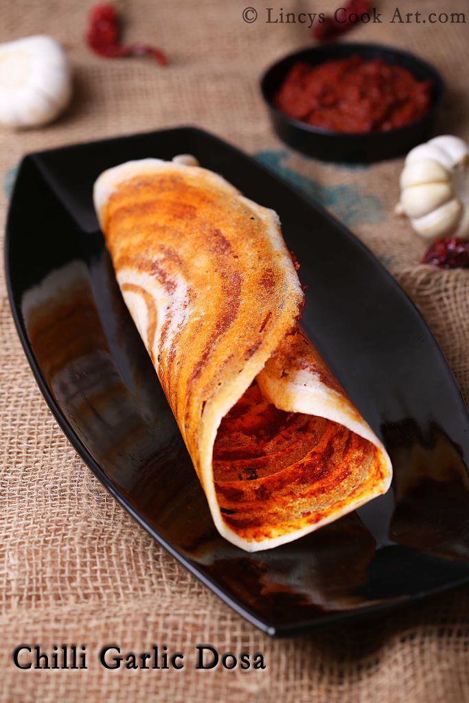 Chili Garlic Masala Dosa