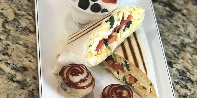 Vegetarian Breakfast Wrap Trio Meal