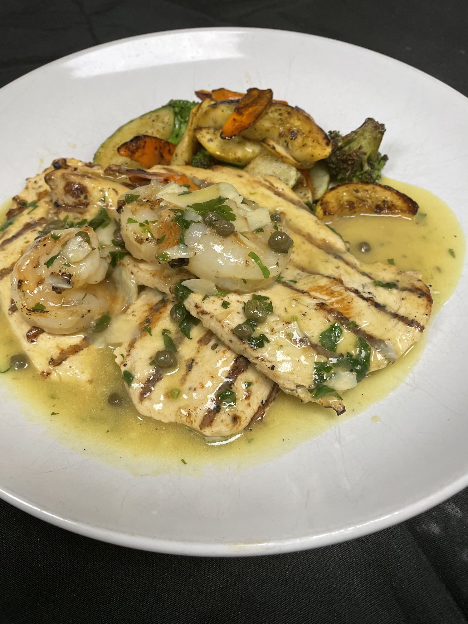 Chicken and Shrimp Piccata