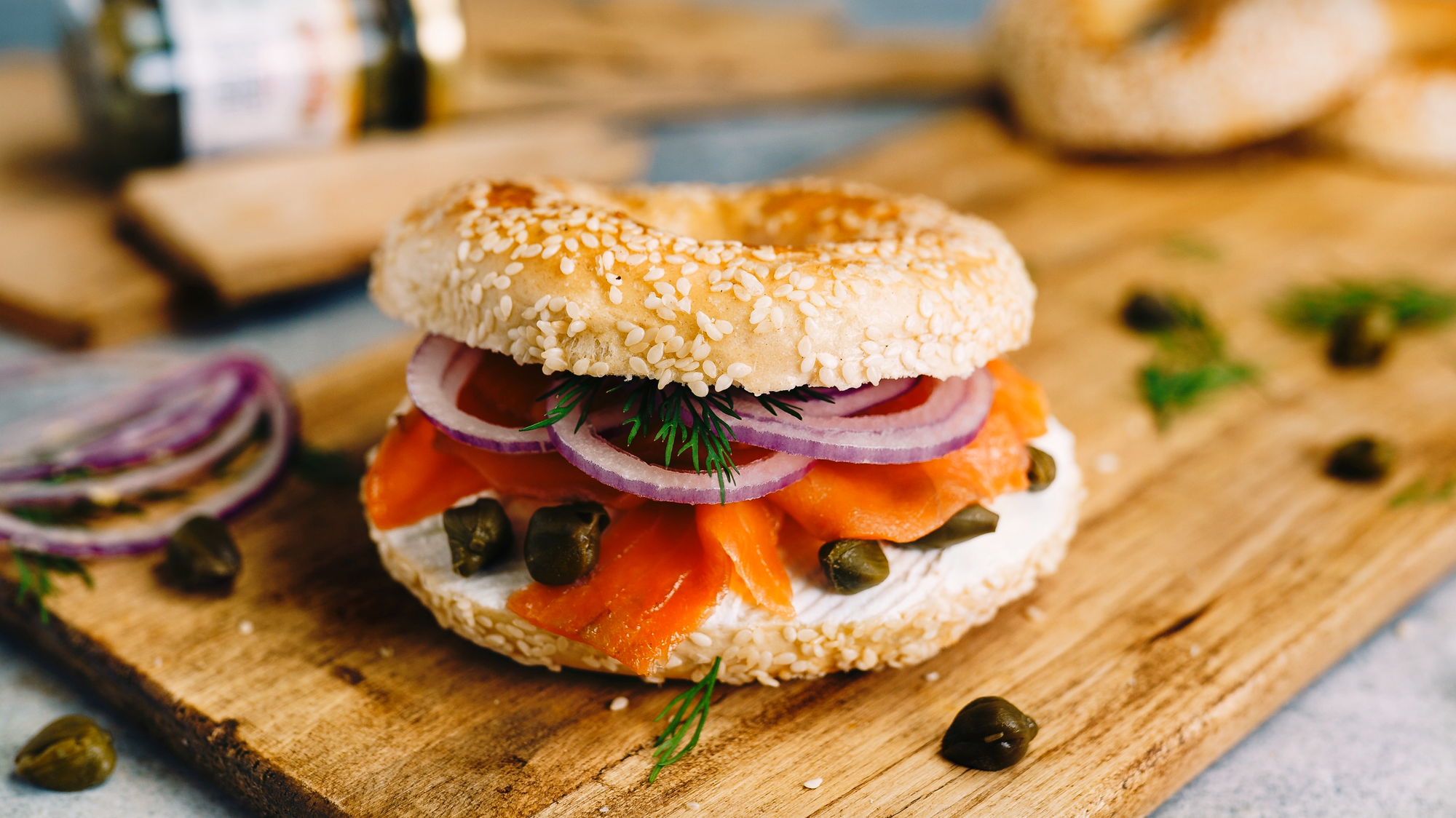 Lox and Cream Cheese Sandwich