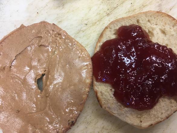 Bagel with Peanut Butter and Jam