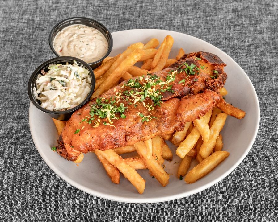 Beer Battered Walleye Dinner