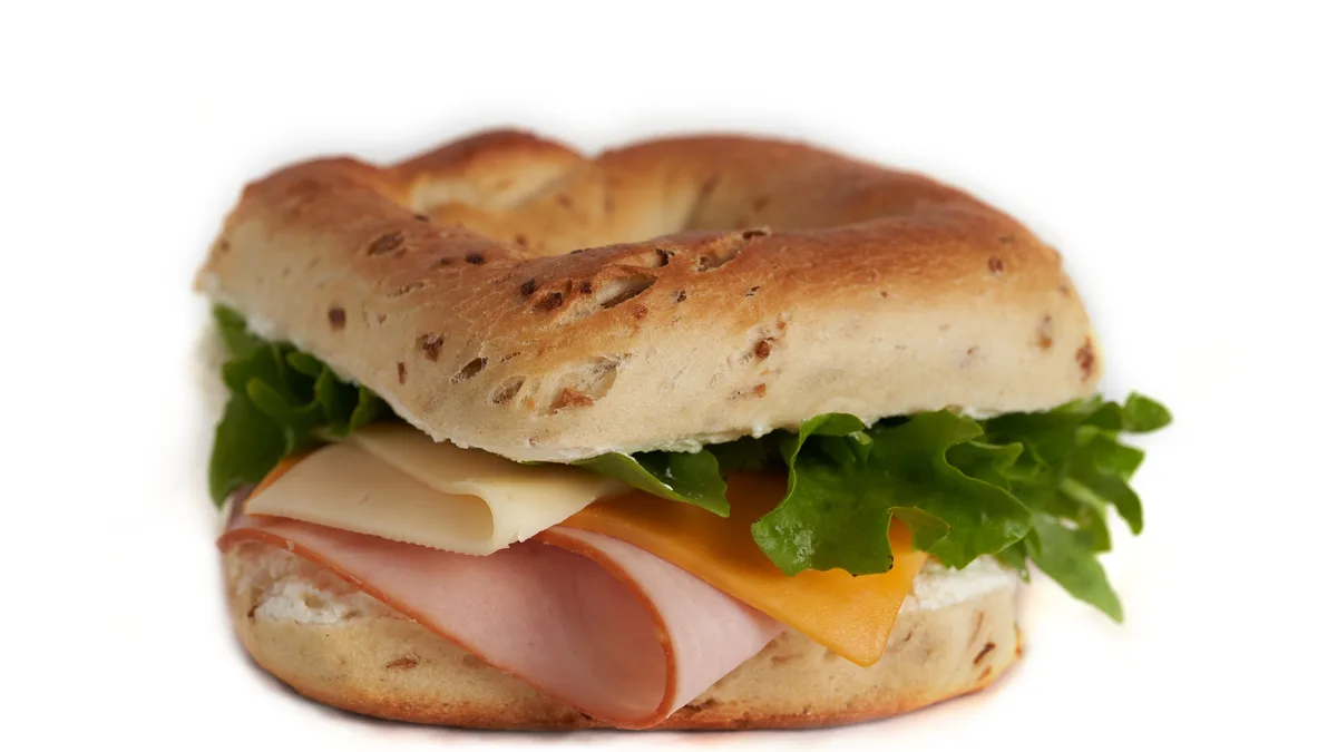 XL Ham and cheese bagel - Sonkás sajtos kézműves kocka bagel
