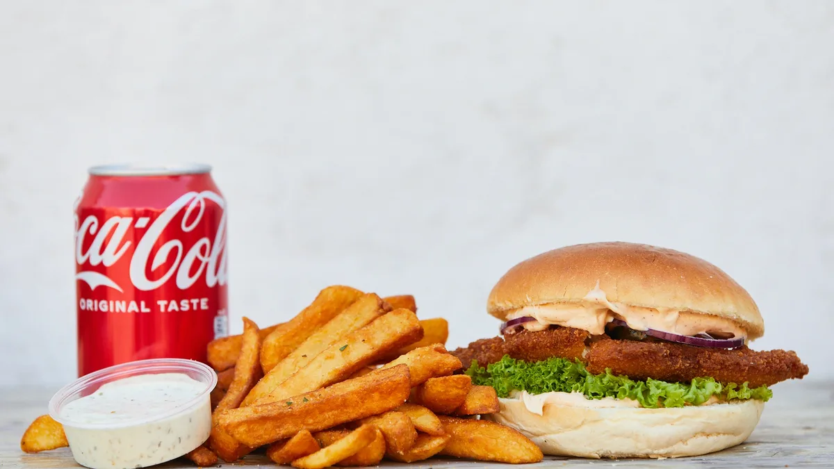Crispy Fish burger menu