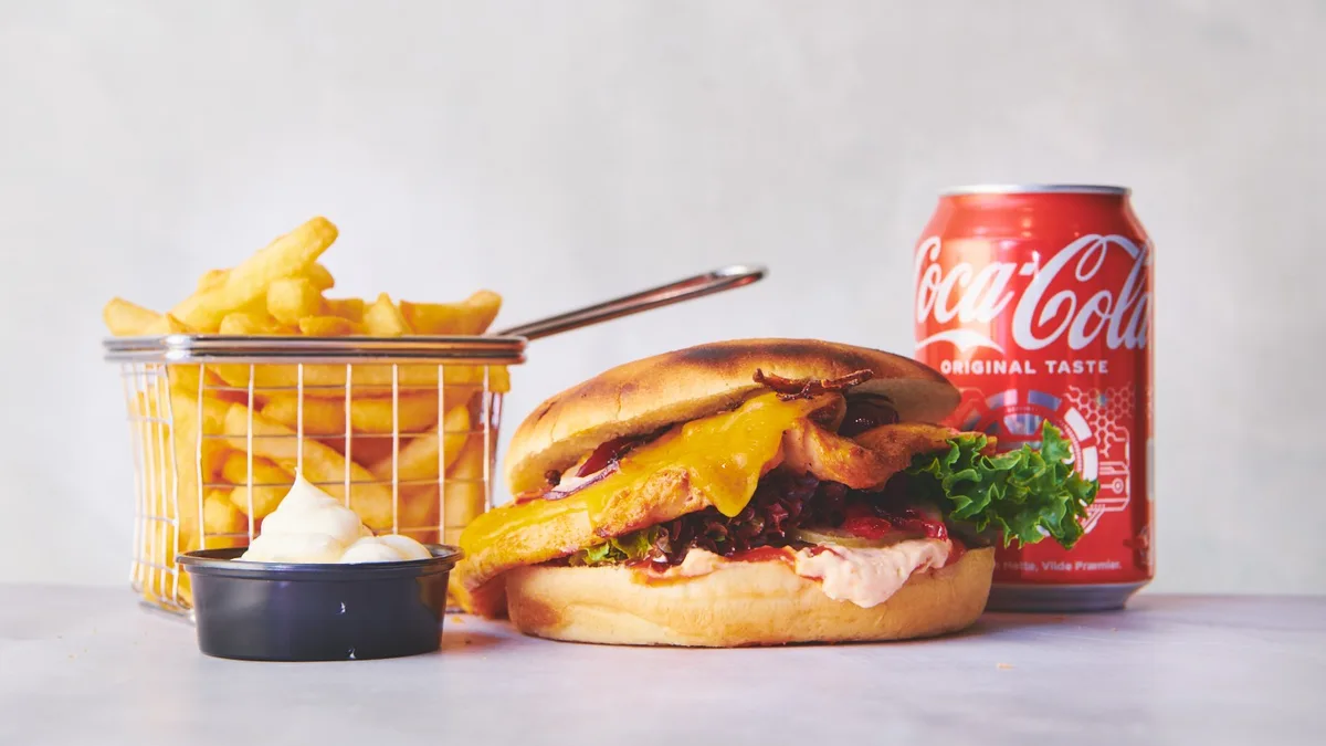 Chicken BBQ burger menu