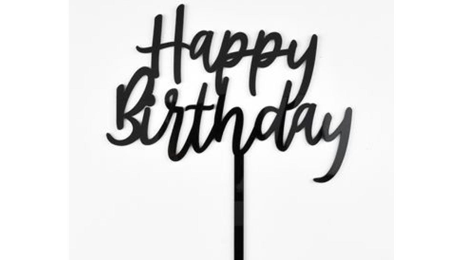 Topper Happy Birthday – Black