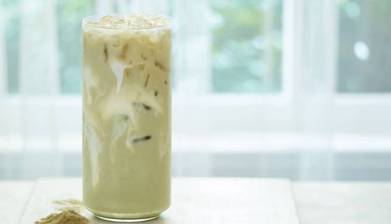 Lightened Matcha Iced Tea Latte