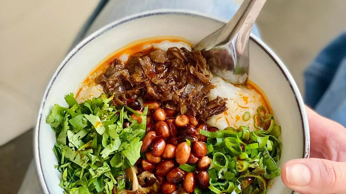 Congee z miensem konopnym🌿🌿