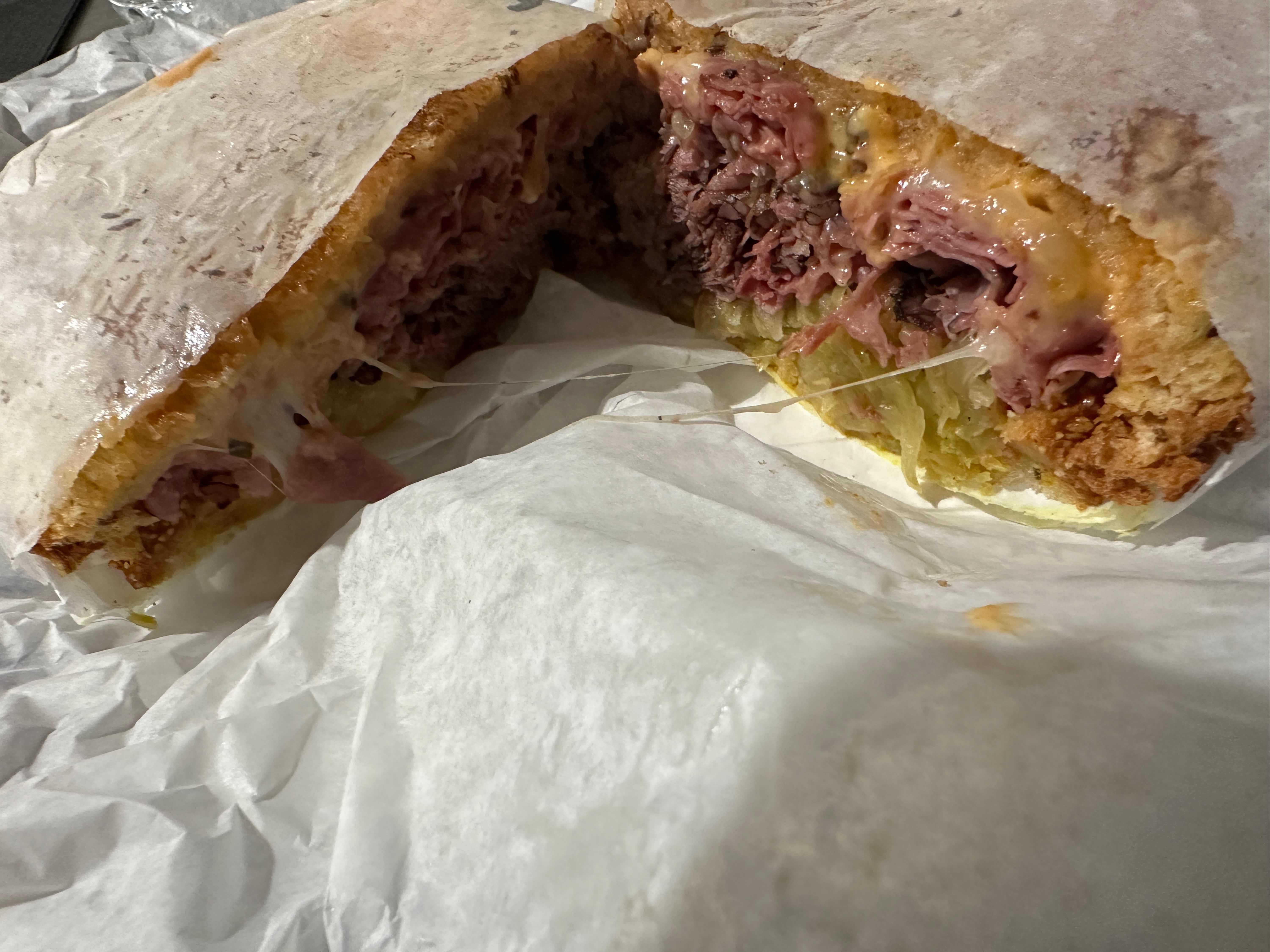 Pastrami Reuben on Rye