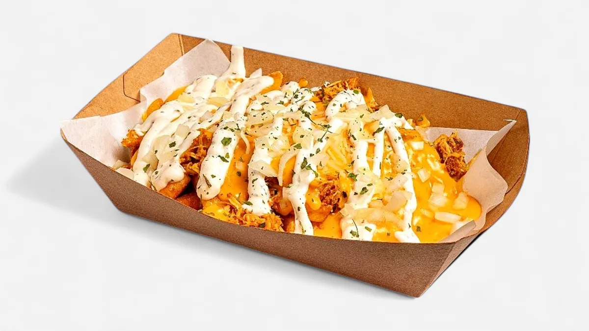 Pulled chicken with sweet potato fries