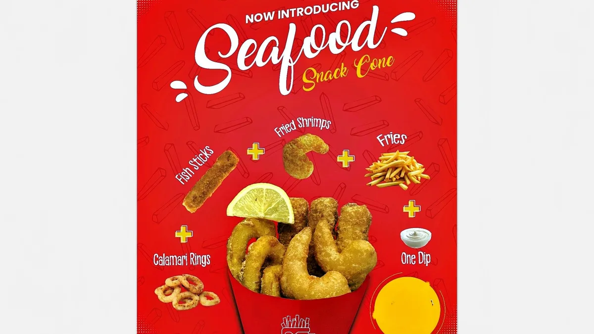 Seafood snack cone