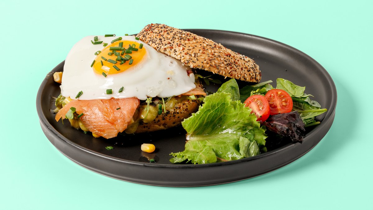 Colors Salmon Avocado Bagel