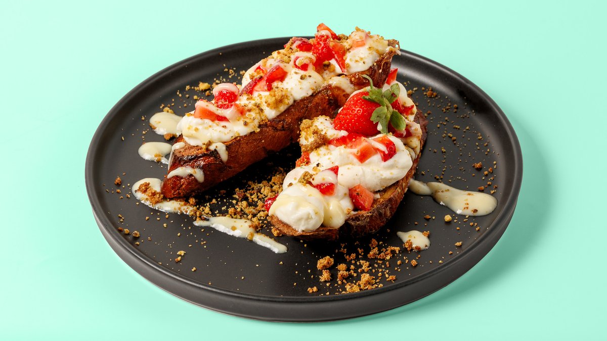 Strawberry french toast tsoureki