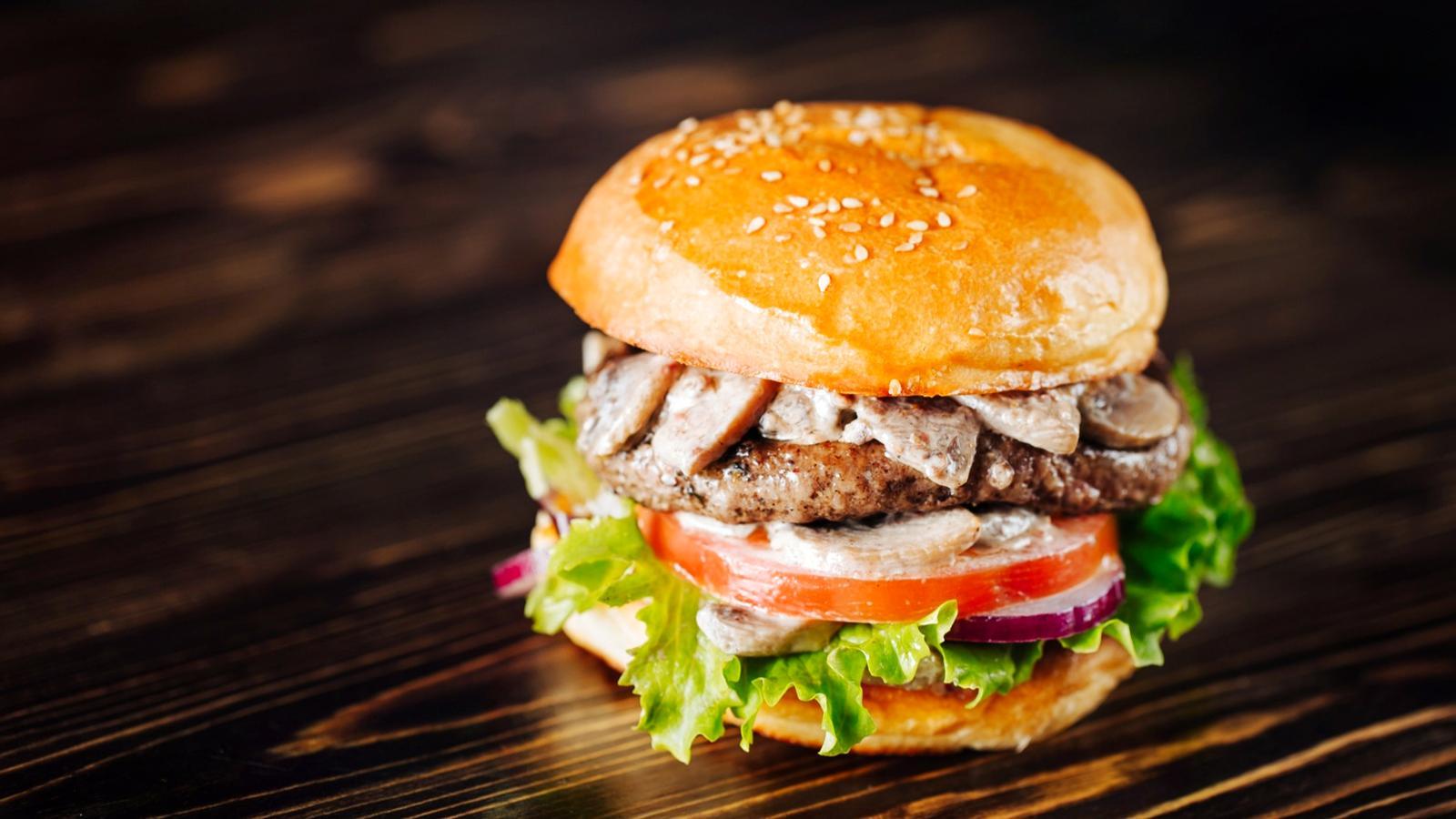 The Mushroom Swiss Smash Burger