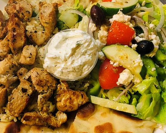 Chicken Platter (w/Greek Salad, Rice or Fries, Tzatziki and Pita)
