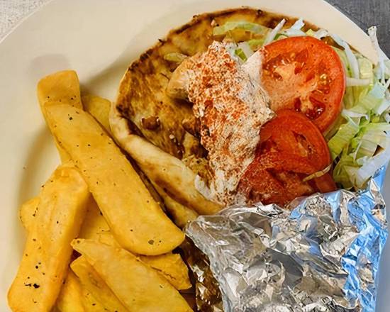 Wild Salmon Gyro (Pita Sandwich) Fries/Side Not Included