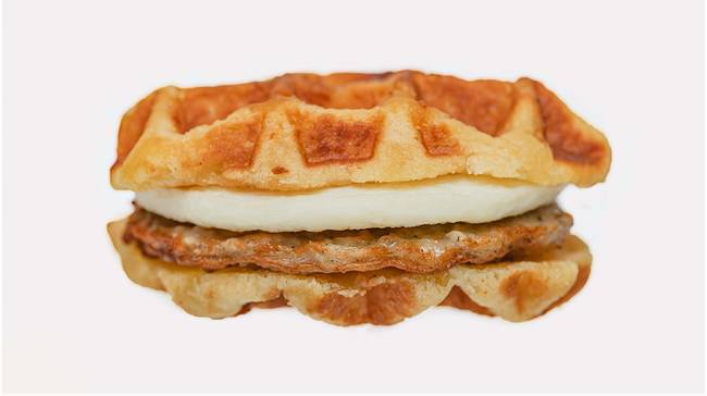 Sausage and Egg Maple Waffle Sandwich