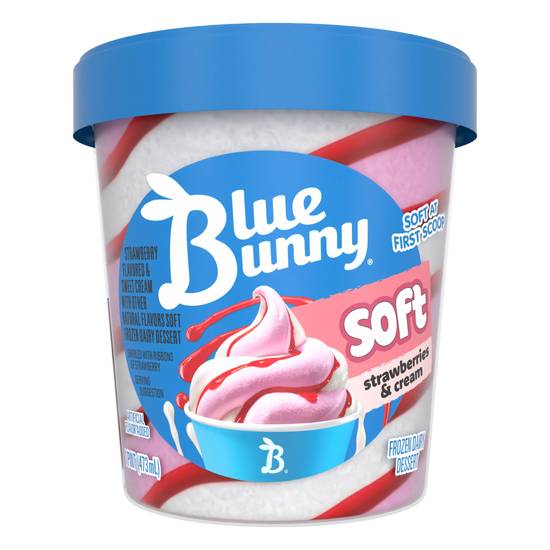 Blue Bunny Soft Strawberries and Cream Pint (16 oz)