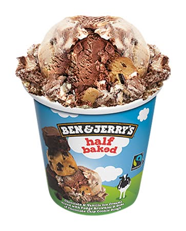 Ben and Jerry's Half Baked Ice Cream, Chocolate and Vanilla (473 ml)