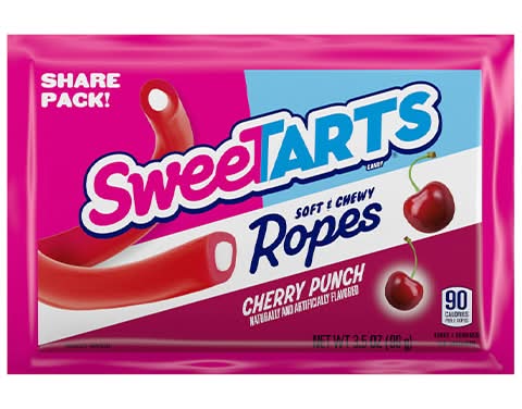 SweeTarts Soft and Chewy Ropes Cherry Punch Candy 3.5oz Bag