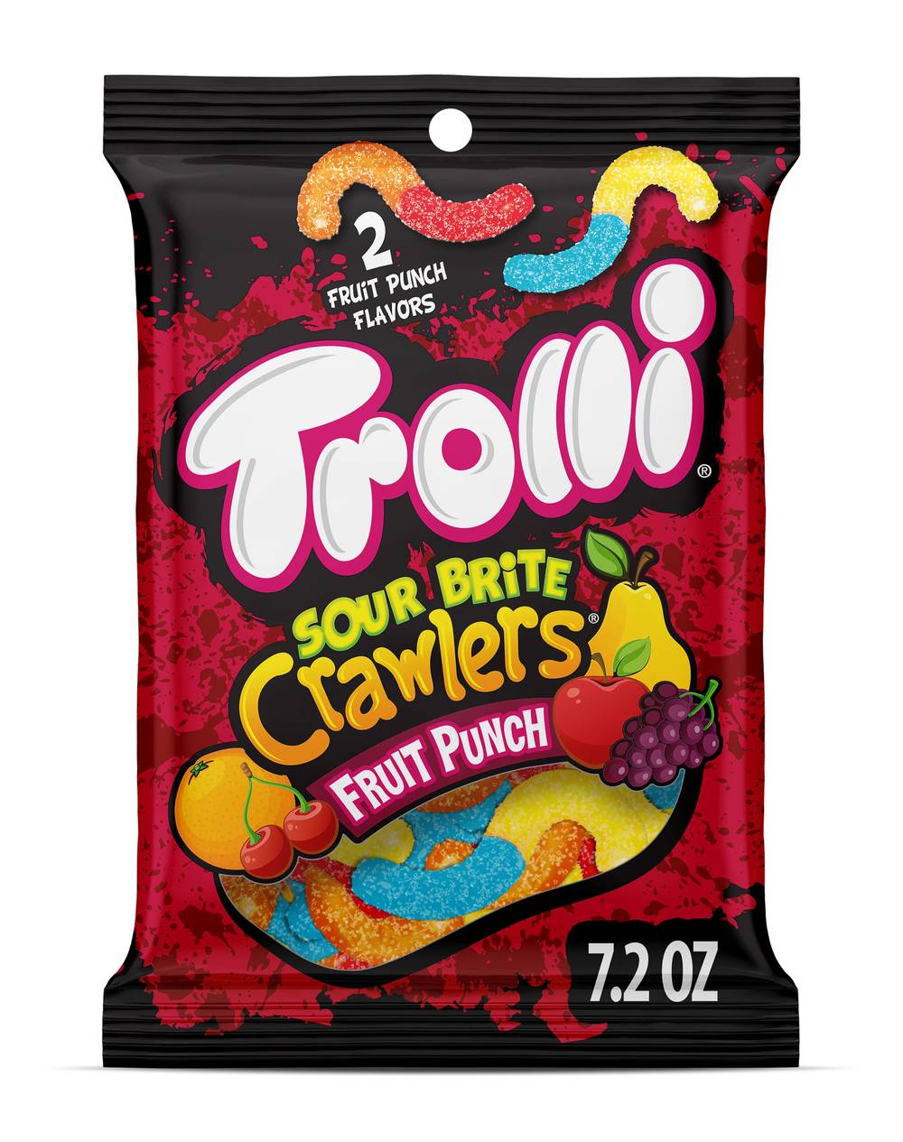 Trolli Sour Brite Crawlers Gummi Candy, Fruit Punch (7.2 oz)