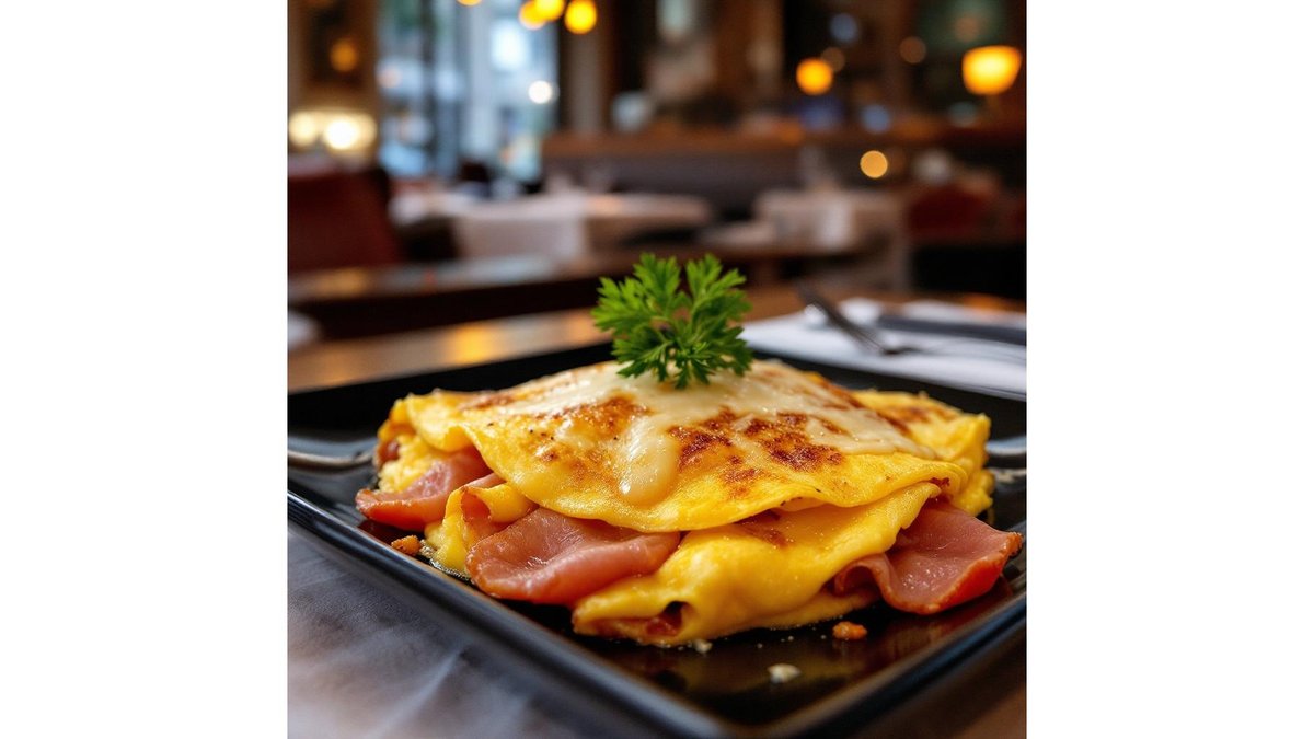 Omletă cu bacon si cașcaval