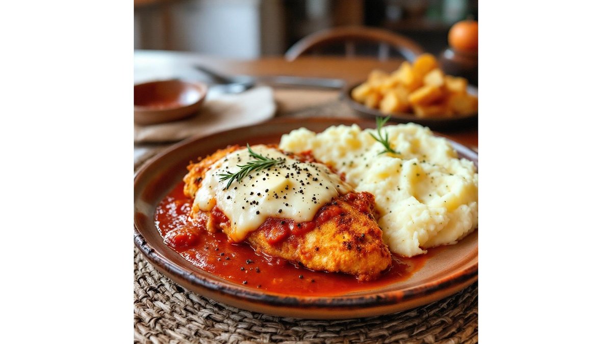 Pollo Parmegiana  cu piure