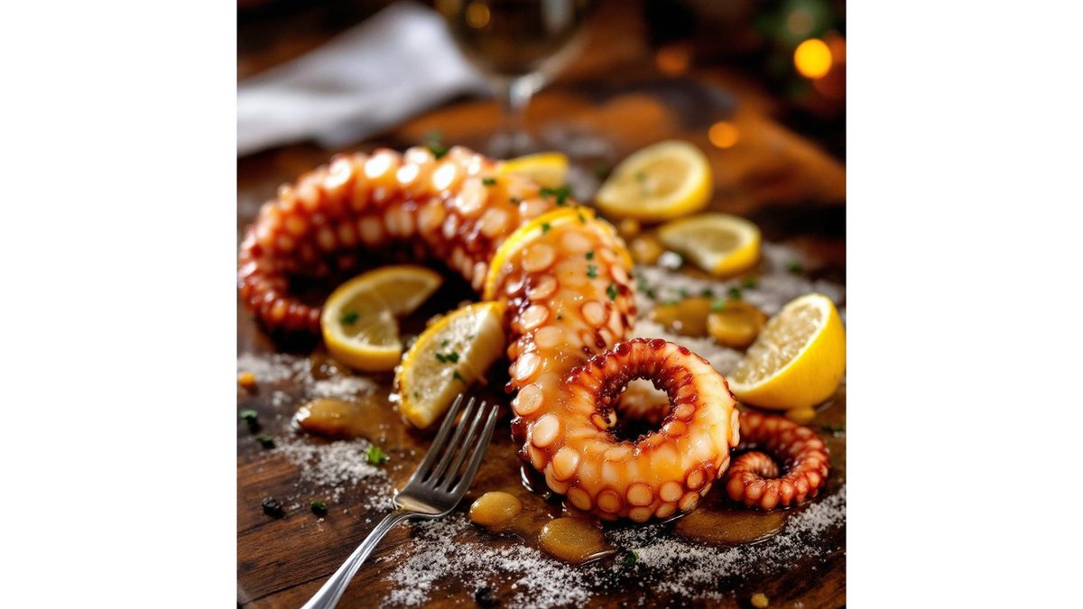 Tentacule de caracatiță cu sos de lămâie