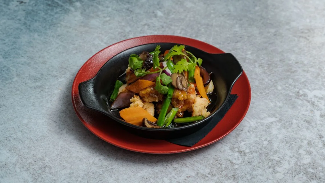 Beef with Bamboo Shoots, Cashew Nuts and Shiitake Mushrooms