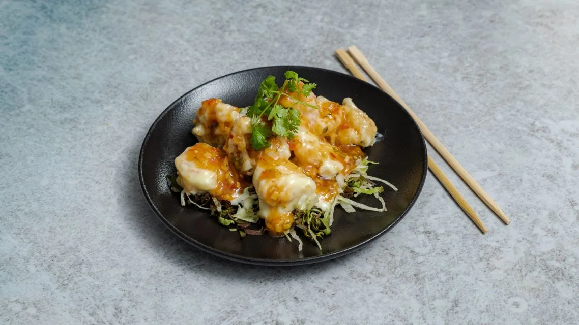 Wasabi Prawns with Mango Salsa 8Pcs