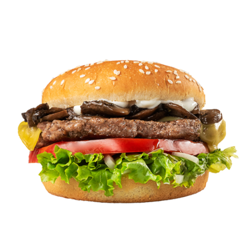 Combo Hamburguesa con Queso y Hongos