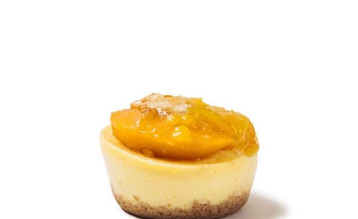 Mango Peach Cobbler Cheesecake