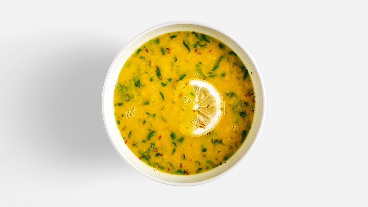 Palak and dal soup