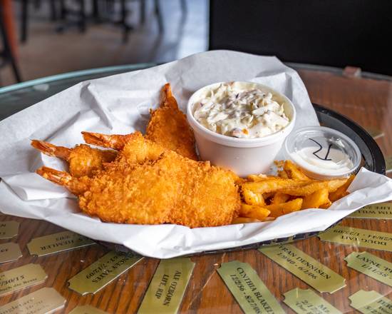 Fried Shrimp, Seasoned Fries and Coleslaw