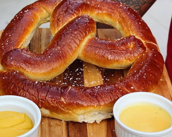 Gigantic Pretzel with Dipping Sauces