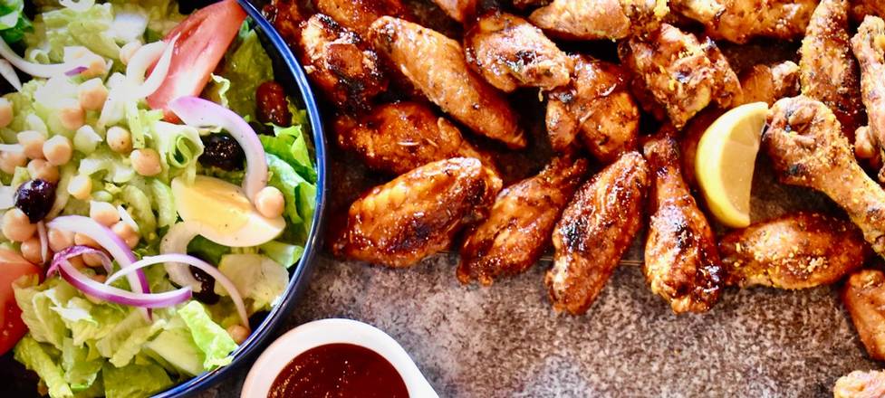 16 Wings, Garden Fresh Salad and 2 Dips