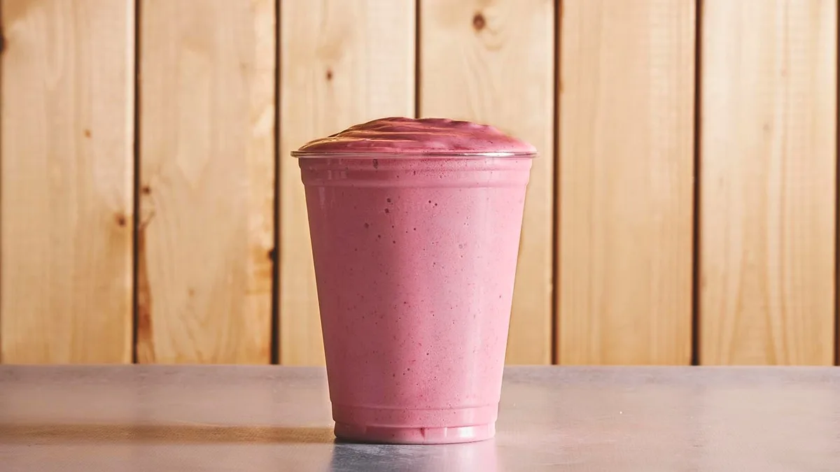 Jordbær og hindbær milkshake 0,3 l