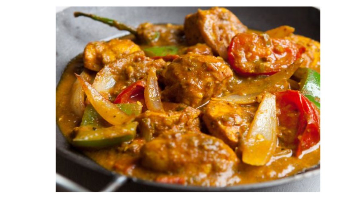 Lam Jalfrezi serveres med ris.