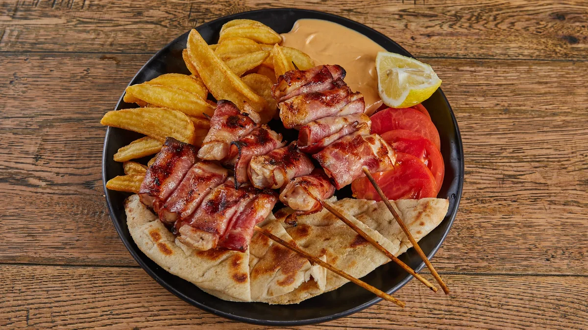 Bacon Wrapped Chicken Souvlaki