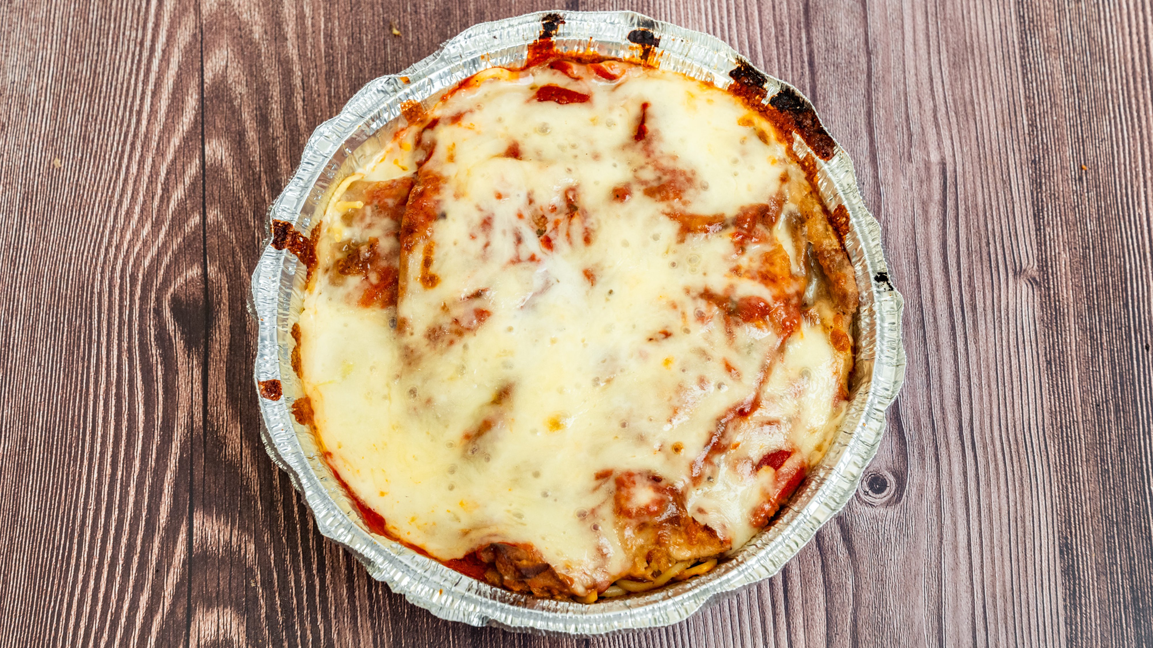 Eggplant Parmesan with Spaghetti