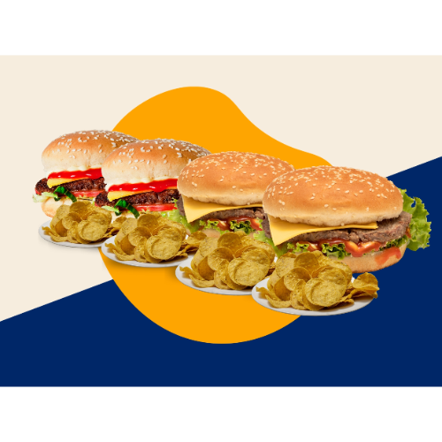 2 1/4 Libra + 2 Ham con Queso + 4 Dor.