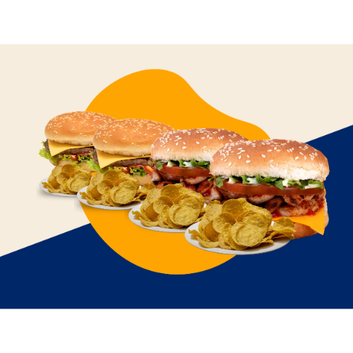 2 Ham de Pollo +2 1/4 Libra +4 Doraditas