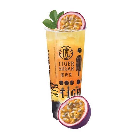 F3)Passion Fruit Green Tea W. Boba + Mango Jelly 百香雙喜绿茶