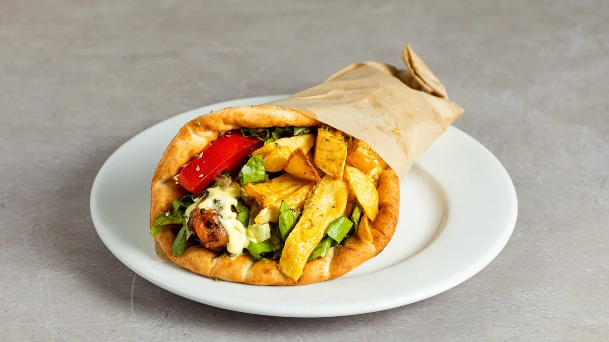 Chicken Breast Skewer in a Pita Wrap