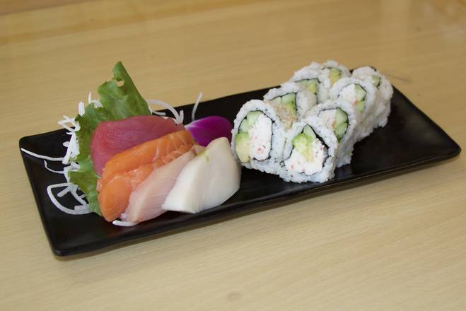 Sashimi Combo with California or Spicy Tuna (5 pcs)
